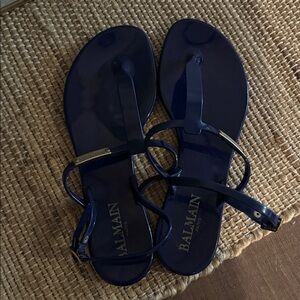 Balmain Deep Blue Strappy Sandals